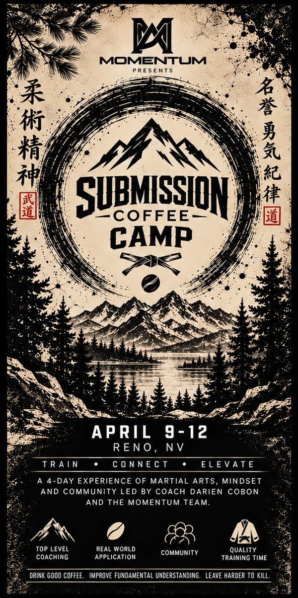 Submission Coffee Camp flyer — Momentum presents, April 9–12, Reno, NV